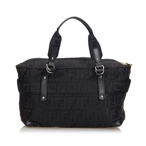 fendi 8br615|FENDI Handbag 8BR615 Nylon jacquard Patent leather Zucca .